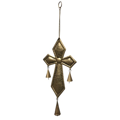 St Joseph Cross Chime-Burnished Gold